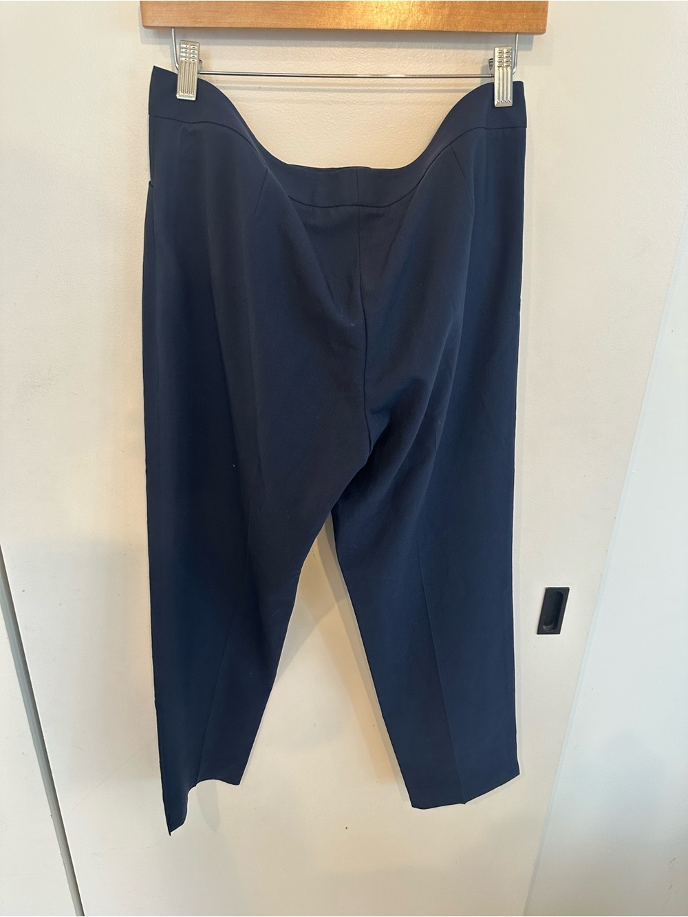 Lafayette 148 New York Petite Navy High-Waist Tailored Pants Wool and Nylon